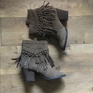 Sbicca fringe booties
